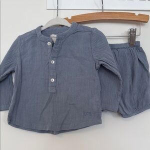 Louis Louise Blue Cotton Gauze Baby Set - 6M